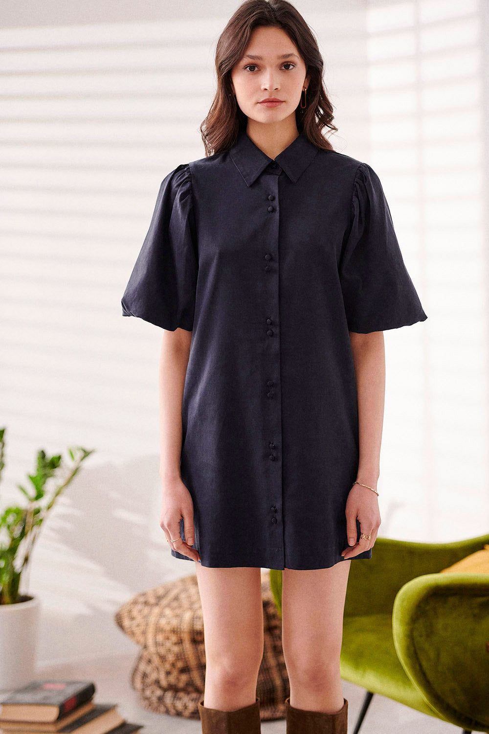 Roscoea Dress - Navy