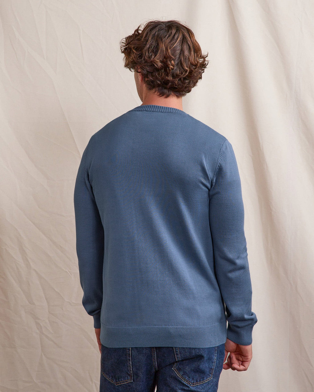 Dark Blue Crew-Neck Jumper