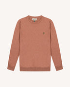 Maglione girocollo in lana color mattone chiaro