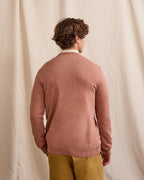 Maglione girocollo in lana color mattone chiaro