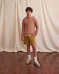 Maglione girocollo in lana color mattone chiaro