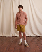 Maglione girocollo in lana color mattone chiaro