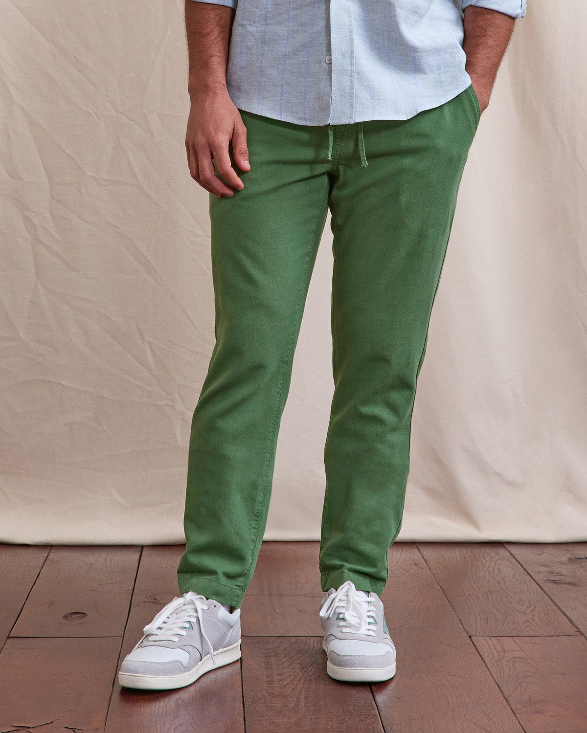 Pantalón de lino verde abeto