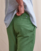 Pantalón de lino verde abeto