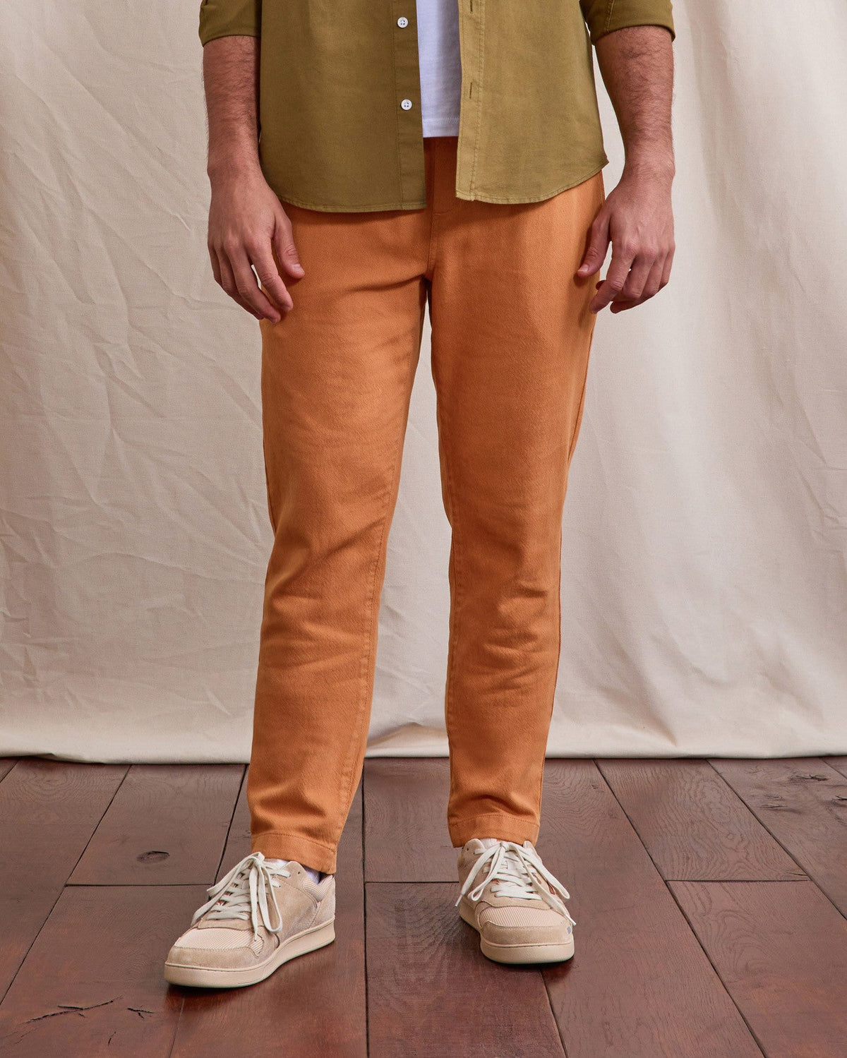 Pantalon En Lin Brique Clair
