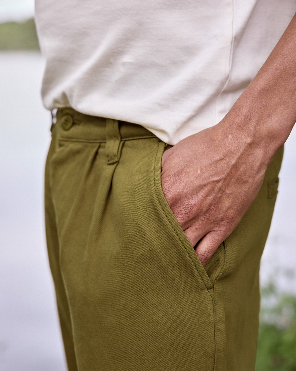 Dark Khaki Chino Trousers