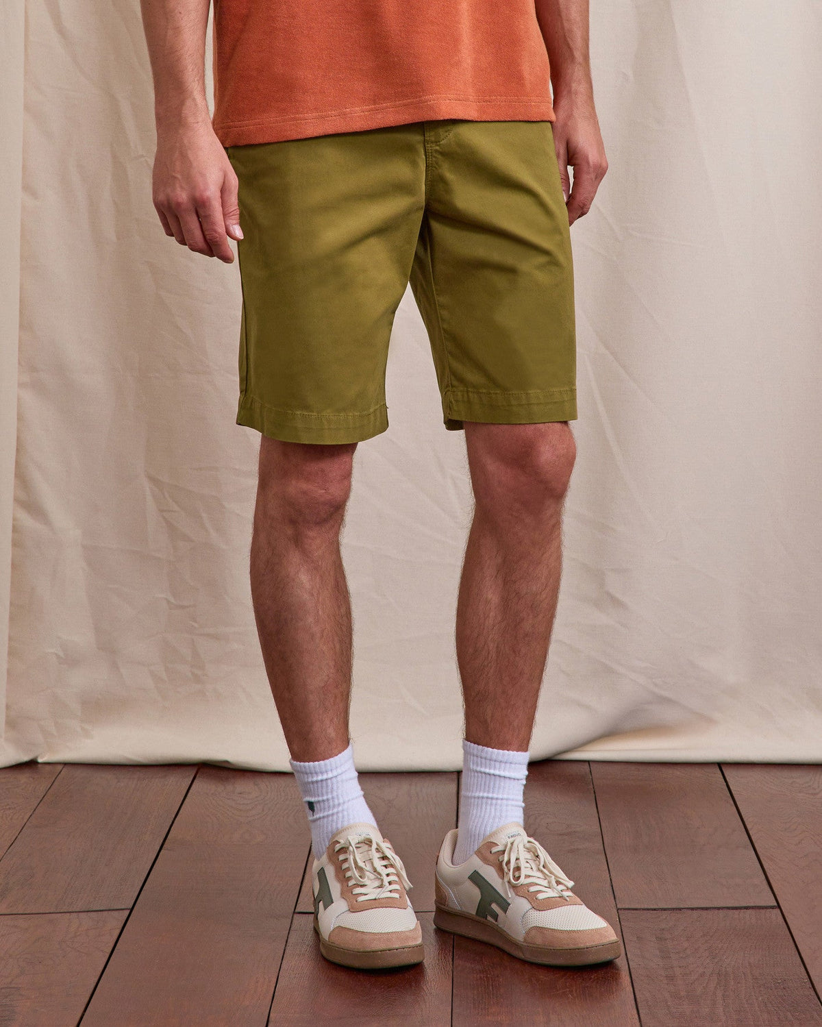 Bermudas caqui oscuro de algodón