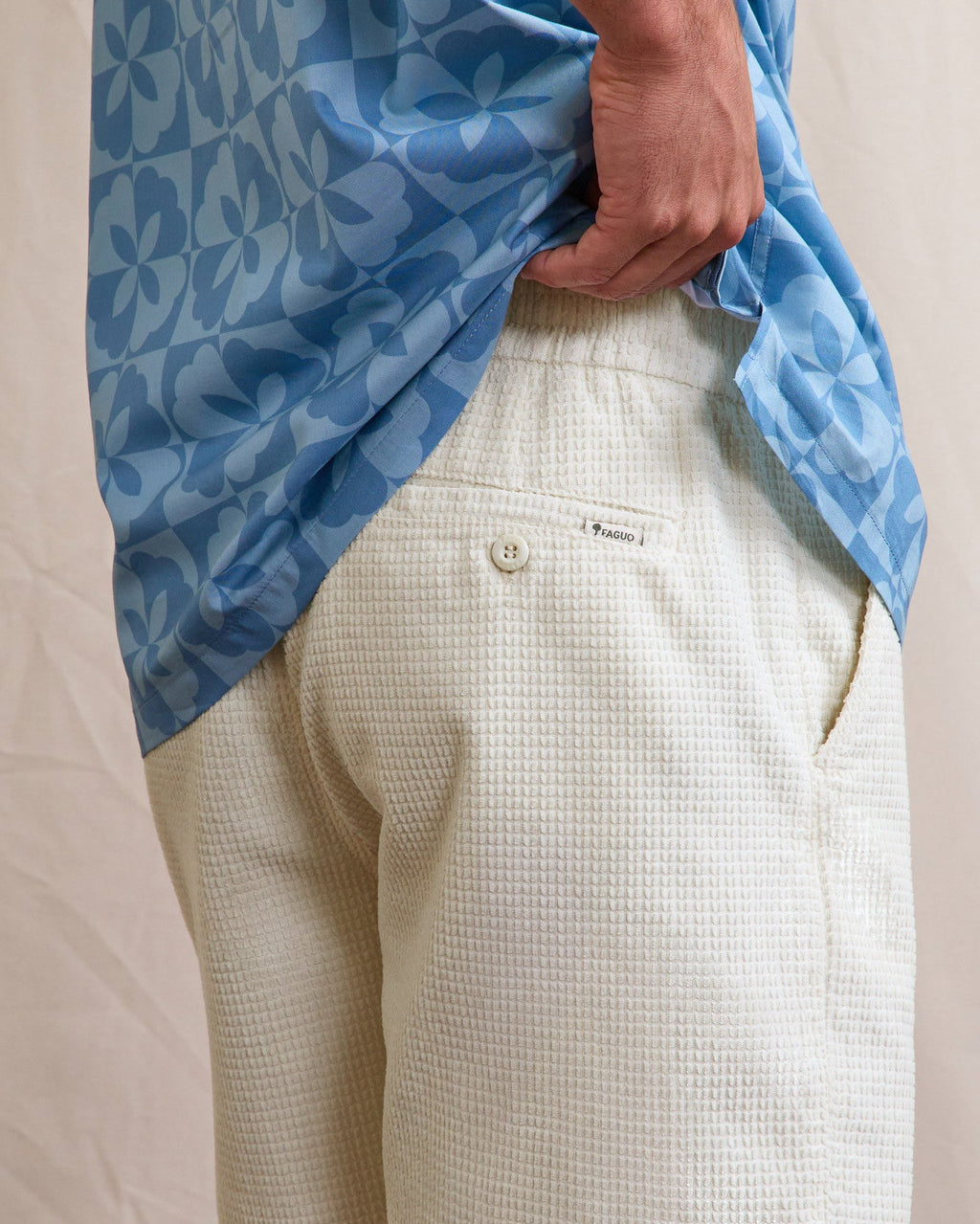 Short écru in cotone