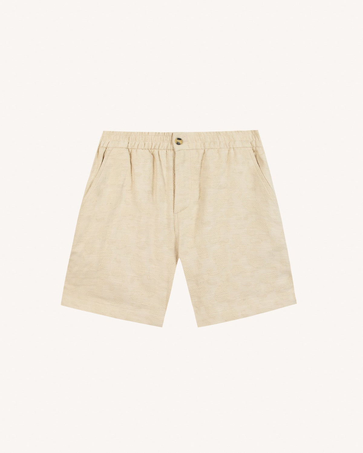 Short écru in cotone e viscosa