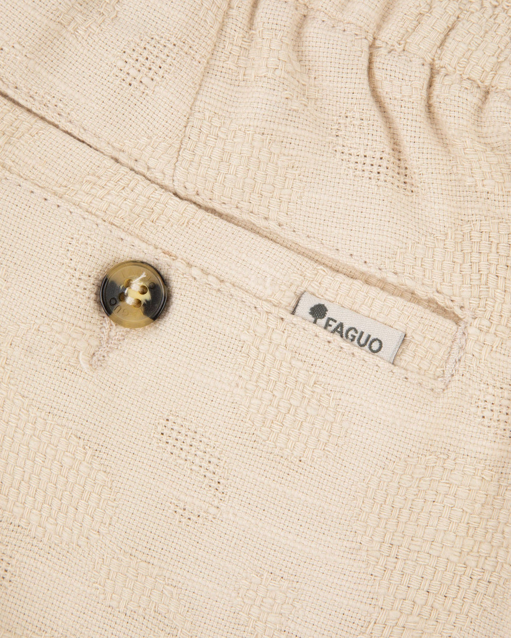 Short écru in cotone e viscosa