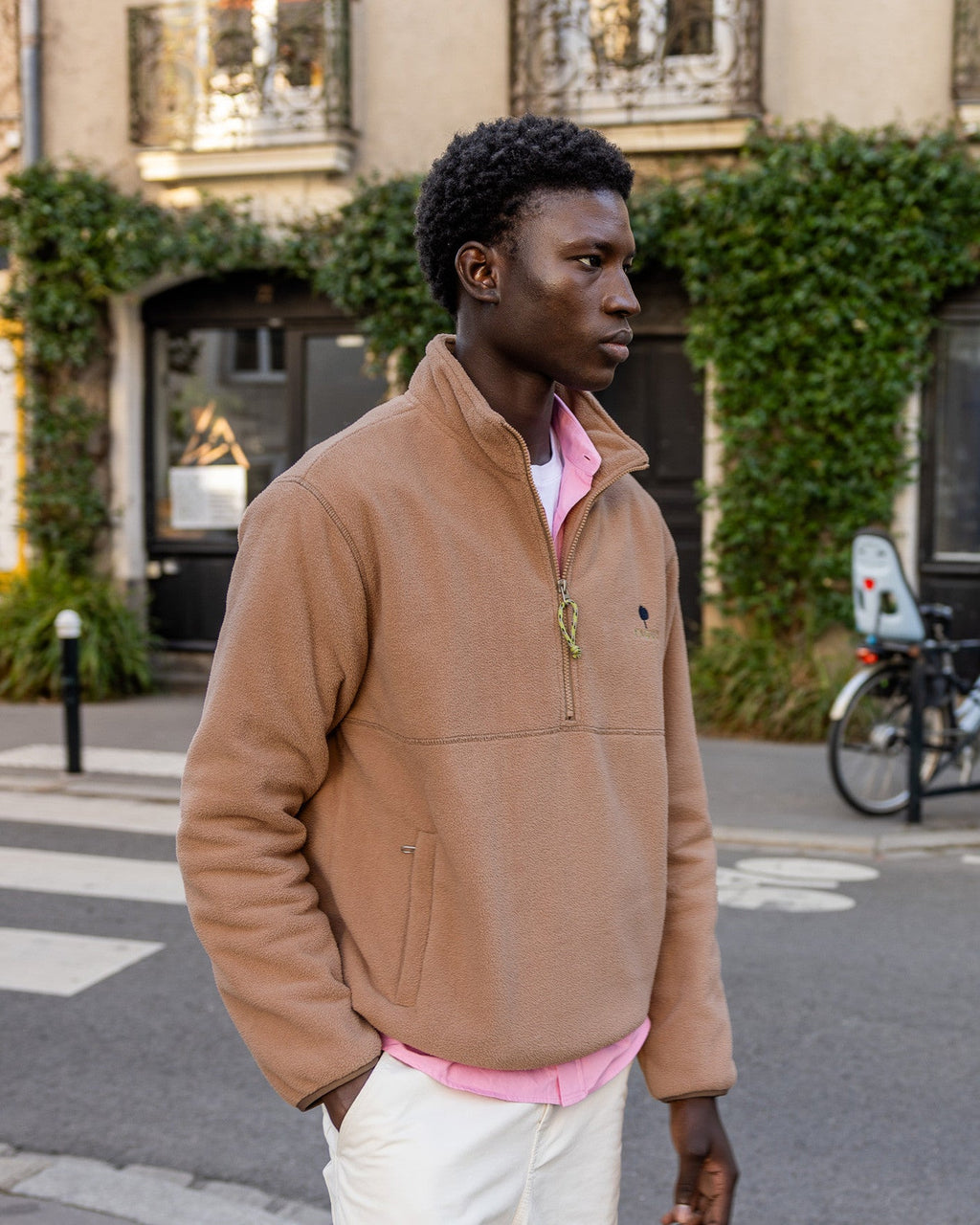 Taupe Zip-Up Fleece