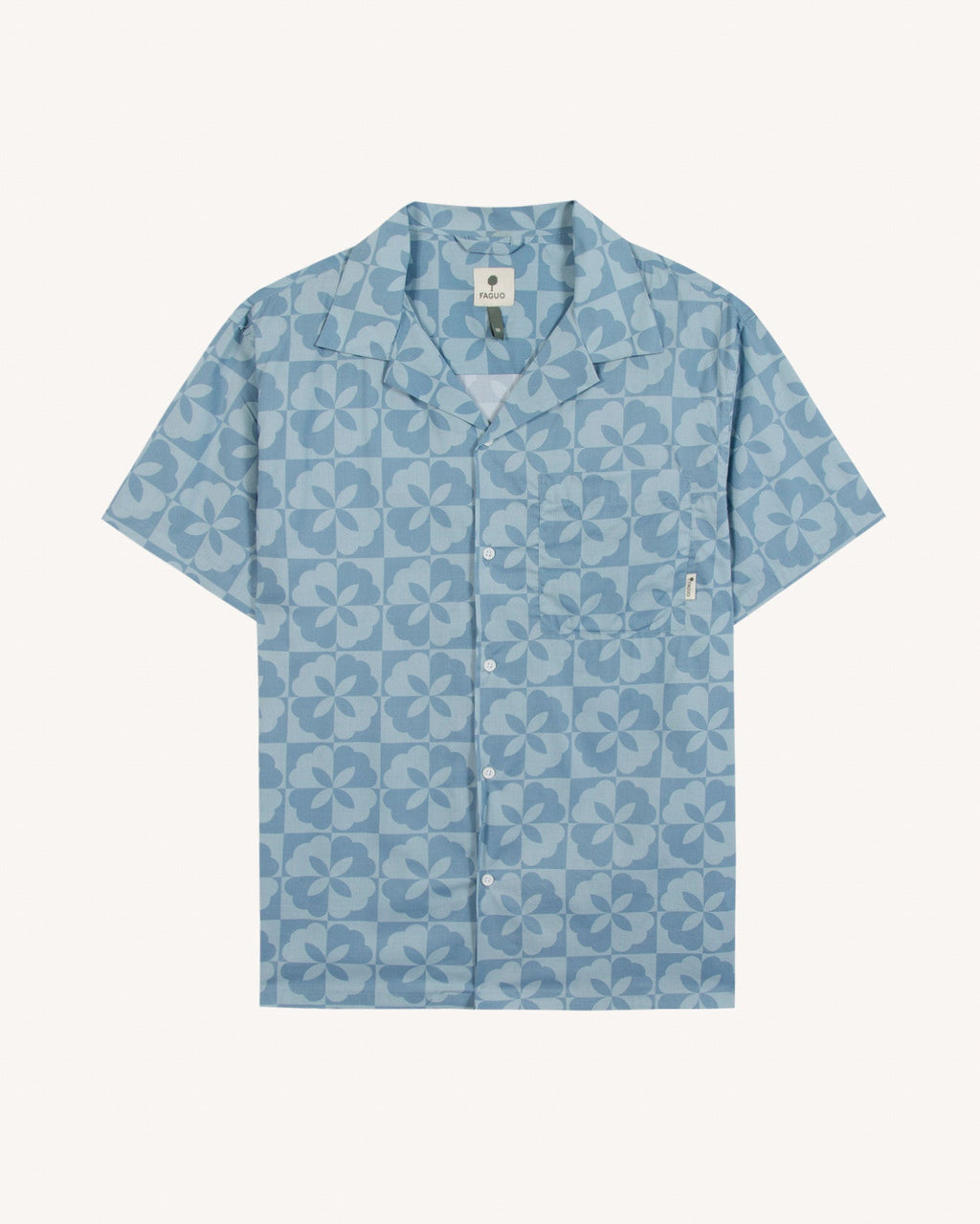 Camisa de manga corta azul medio de viscosa