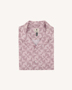 Chemise Manches Courtes Rose Grisé Viscose