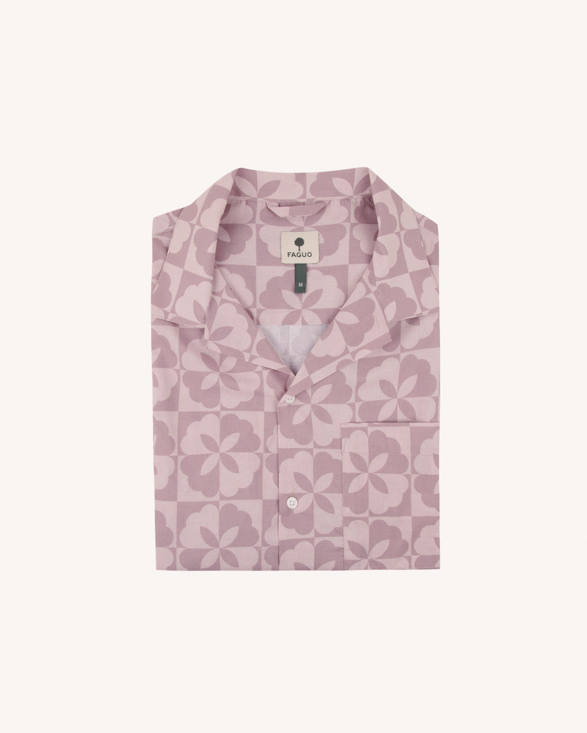 Chemise Manches Courtes Rose Grisé Viscose