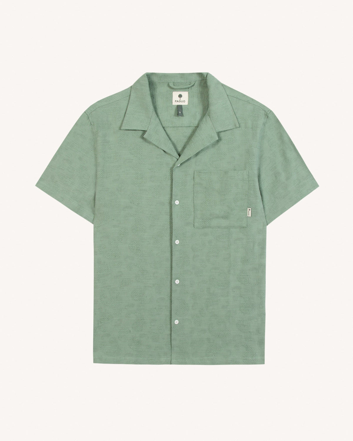 Light Green Viscose Short-Sleeved Shirt