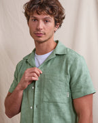 Light Green Viscose Short-Sleeved Shirt