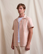 Brick and Ecru Short-Sleeved Shirt