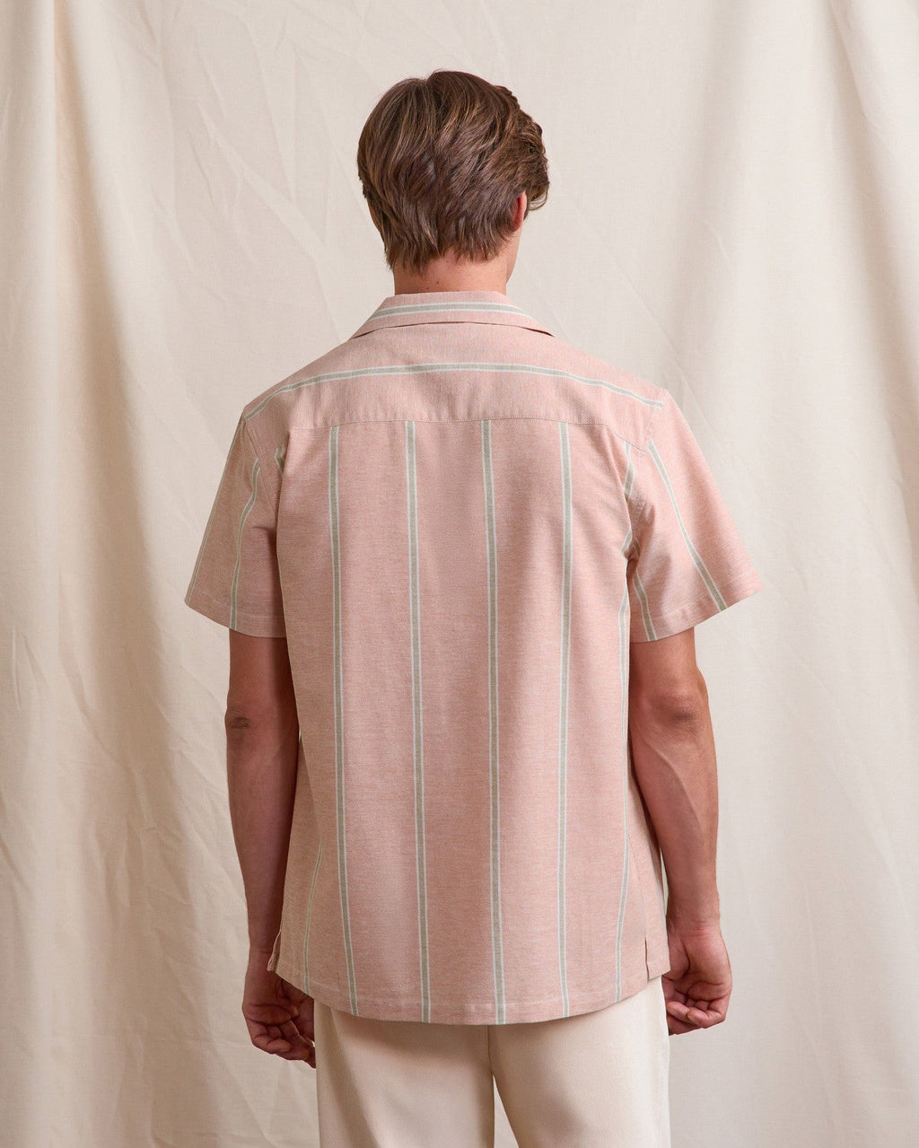Brick and Ecru Short-Sleeved Shirt