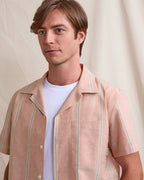 Brick and Ecru Short-Sleeved Shirt