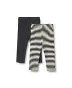 Set di 2 leggings Jules - Righe a coste blu navy