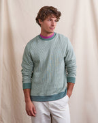 Sudadera De Cuello Redondo Crudo Y Verde Claro