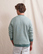 Sudadera De Cuello Redondo Crudo Y Verde Claro