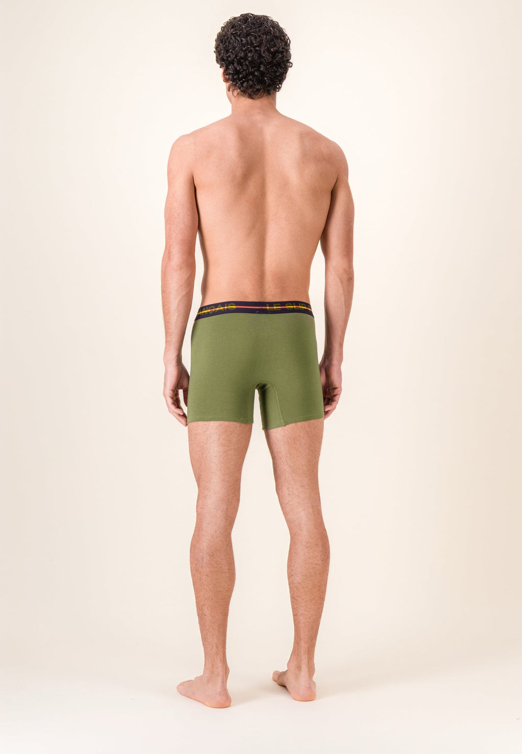 Redoutable Long Cotton Boxer Shorts - Veronese Khaki