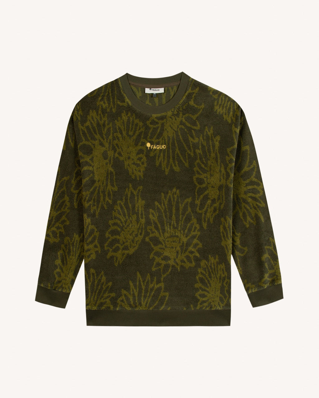 Khaki Organic Cotton Crew-Neck Sweatshirt