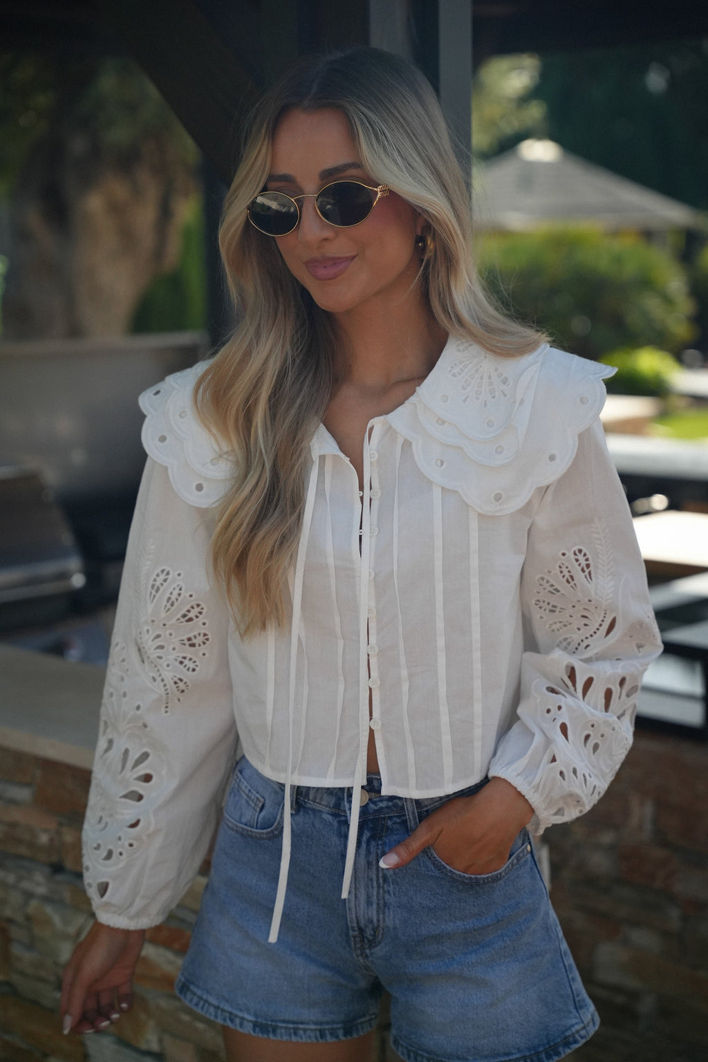 Blouse Brodée Billie - Blanche