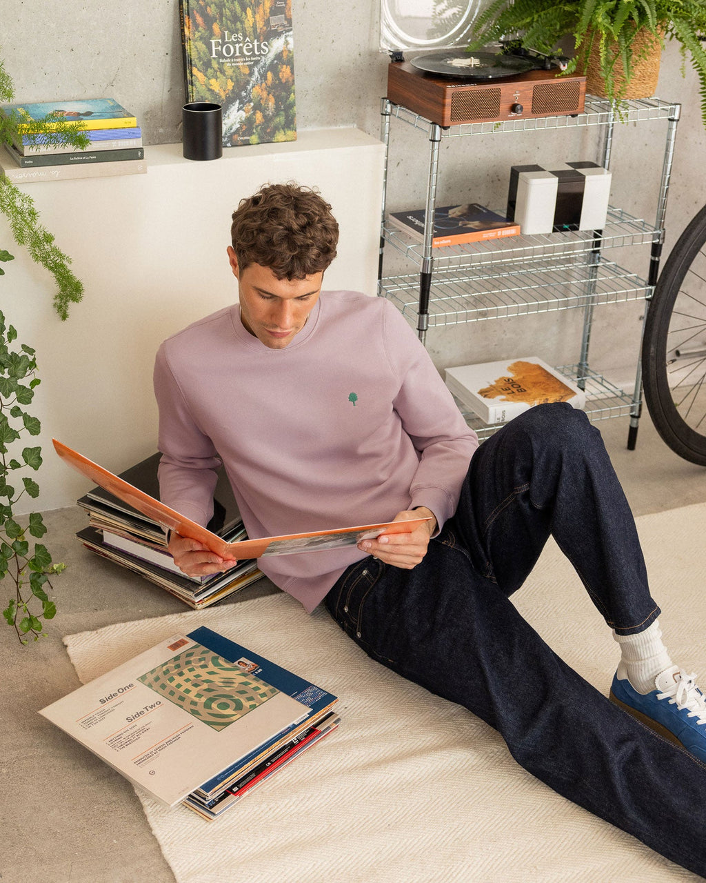Dusty Pink Crew-Neck Sweatshirt
