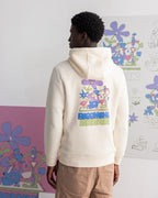 Sudadera con capucha estampada crudo