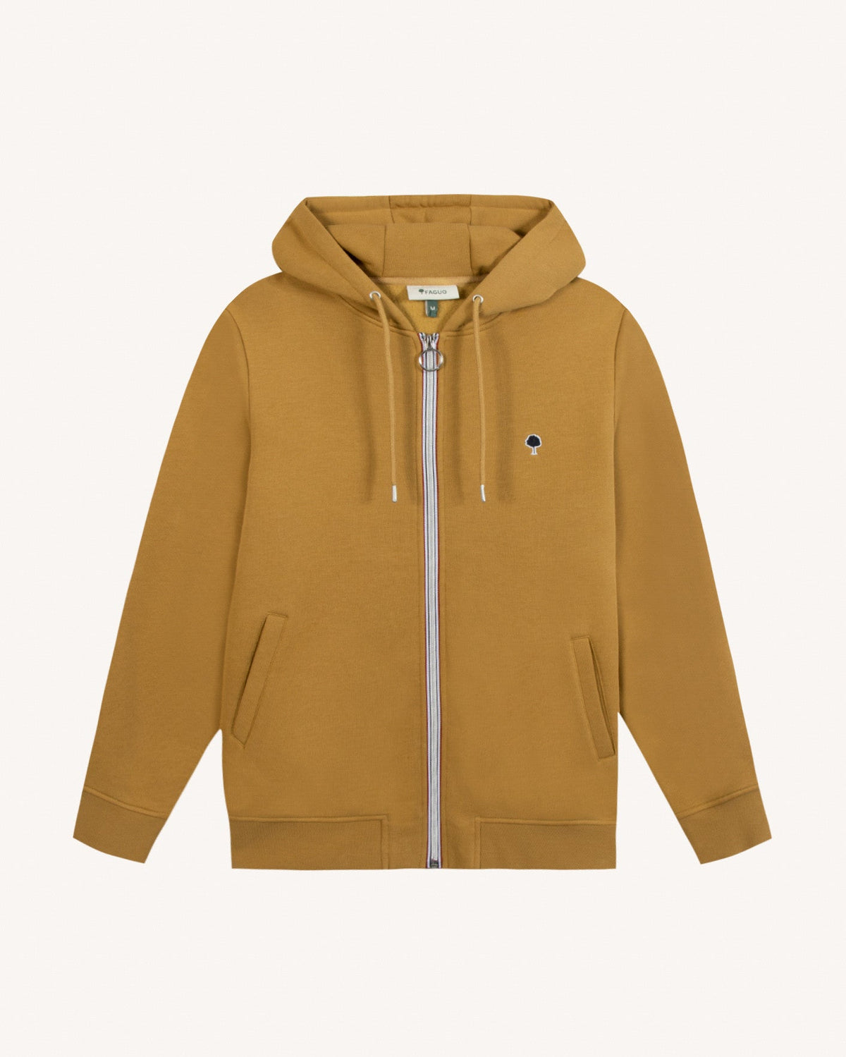 Mustard Zip-Up Hooded Sweatshirt