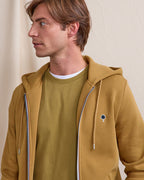 Mustard Zip-Up Hooded Sweatshirt