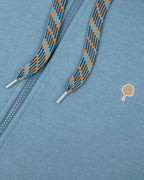 Sudadera con cremallera y capucha azul grisáceo