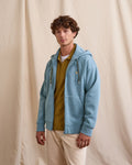 Sudadera con cremallera y capucha azul grisáceo