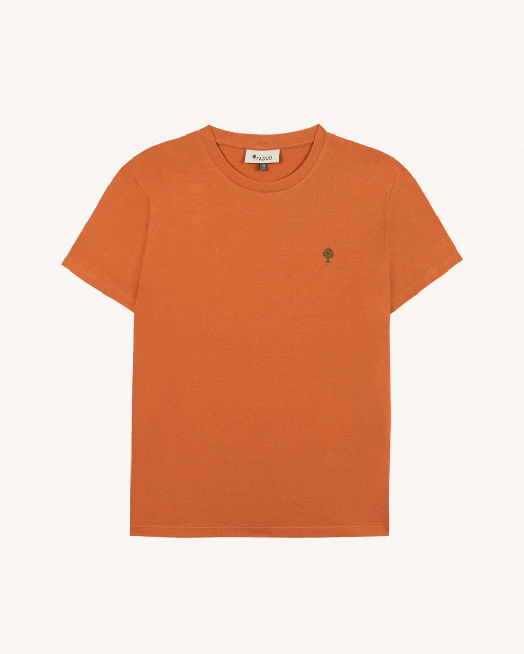 Camiseta color ladrillo claro de algodón reciclado