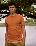Camiseta color ladrillo claro de algodón reciclado