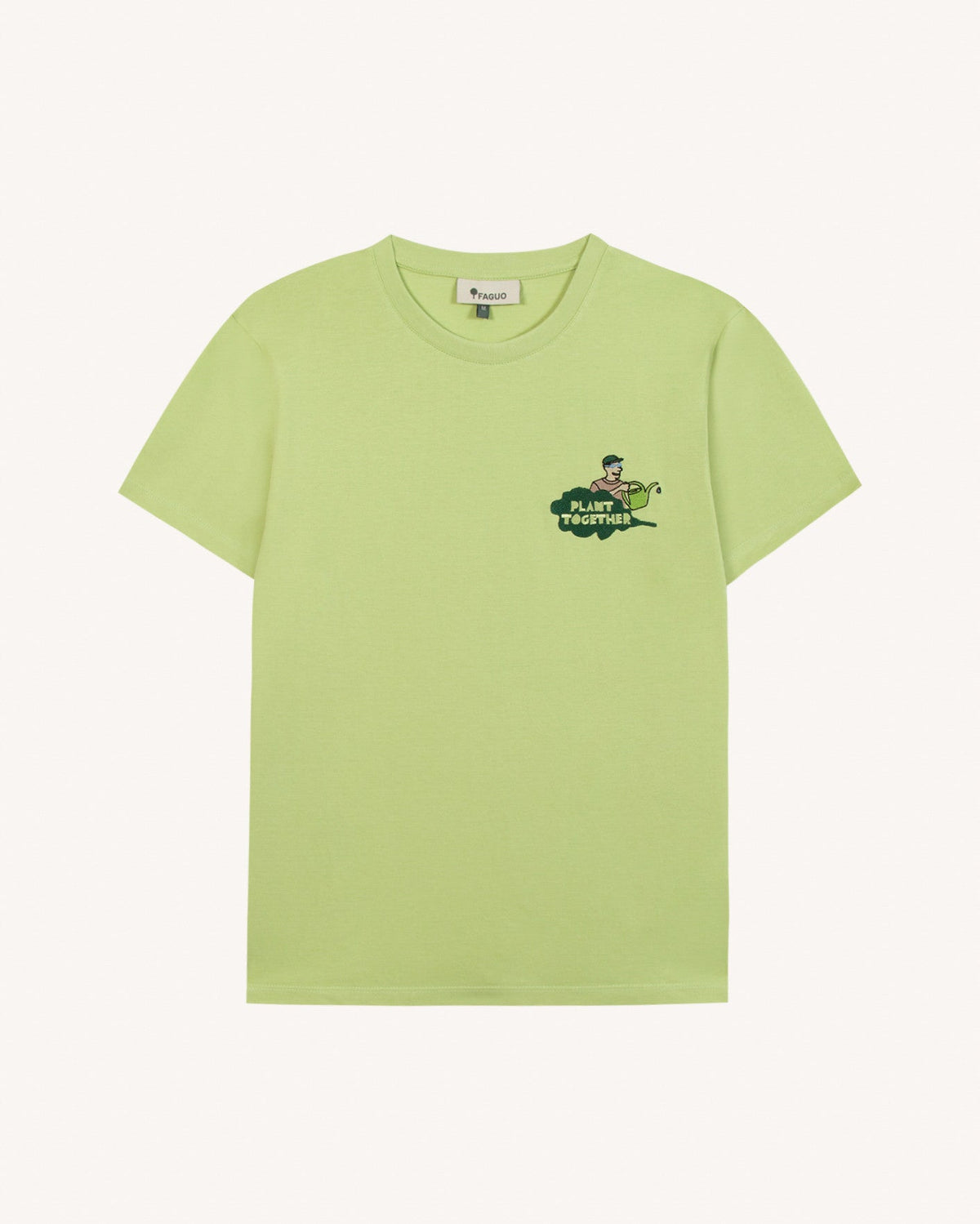 T-shirt verde anice in cotone