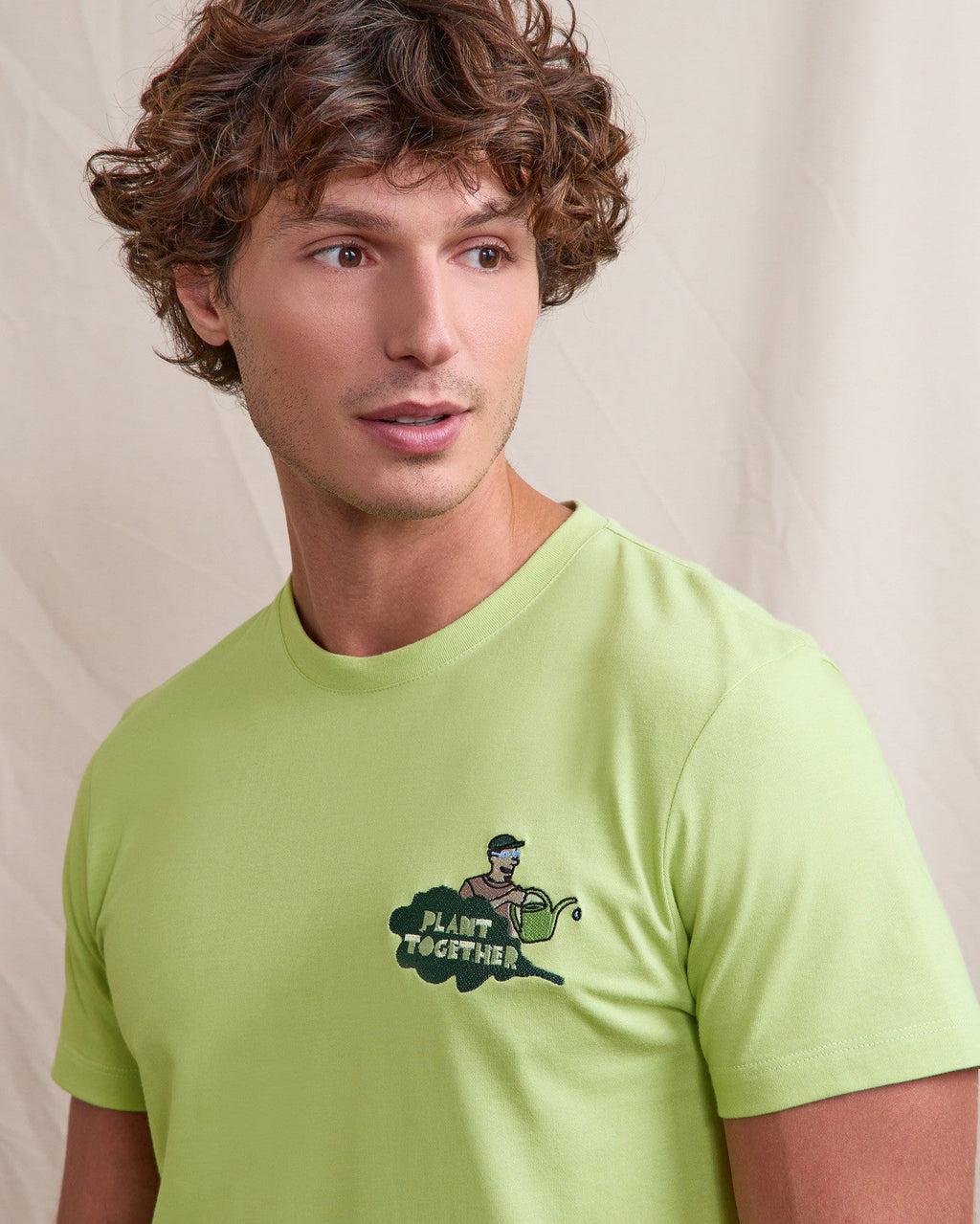 T-shirt verde anice in cotone