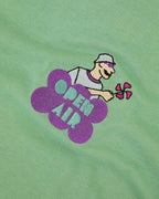 T-shirt stampata Open Air verde menta in cotone