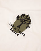 Ecru Sun and Trees Cotton T-Shirt