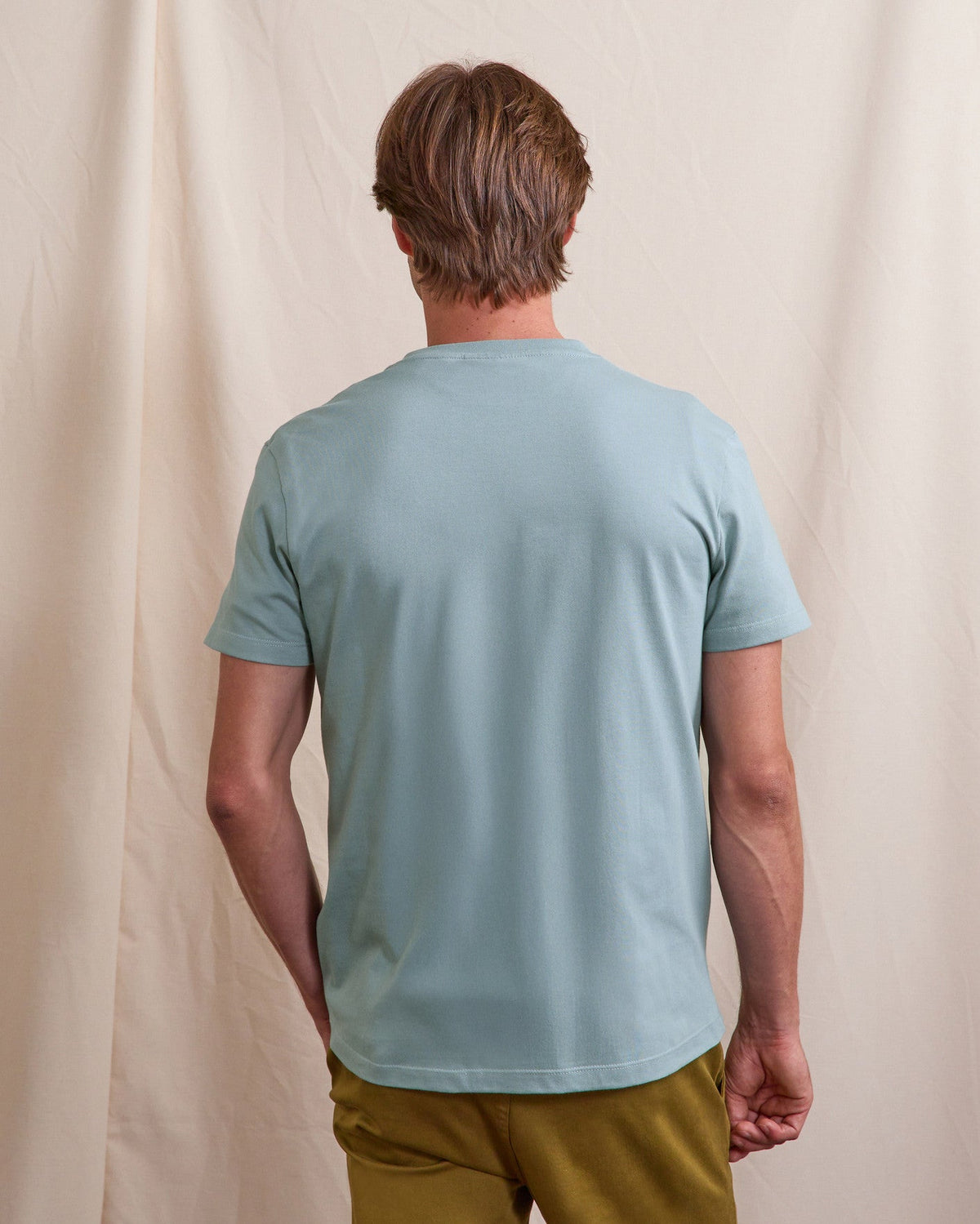 T-Shirt Bleu Grisé Coton Recyclé