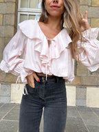 Blusa Iris rosa pálido