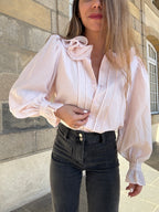 Blusa marrón rosa suave