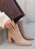 Mia beige faux suede ankle boots