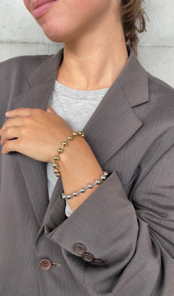 Metal Pearl armbånd
