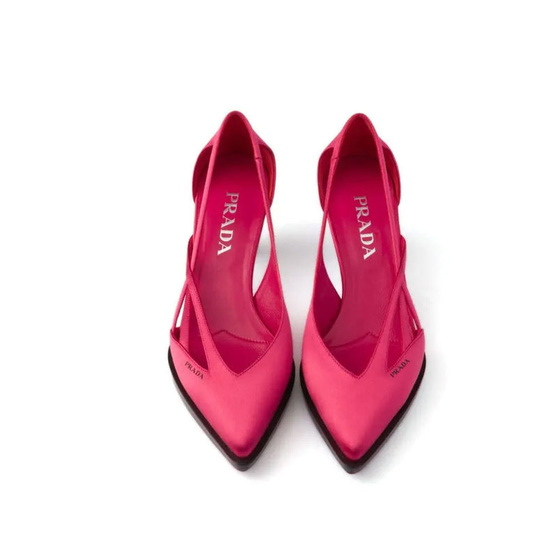 Escarpins - Prada 55Mm Satin Cut-Out - Fuchsia
