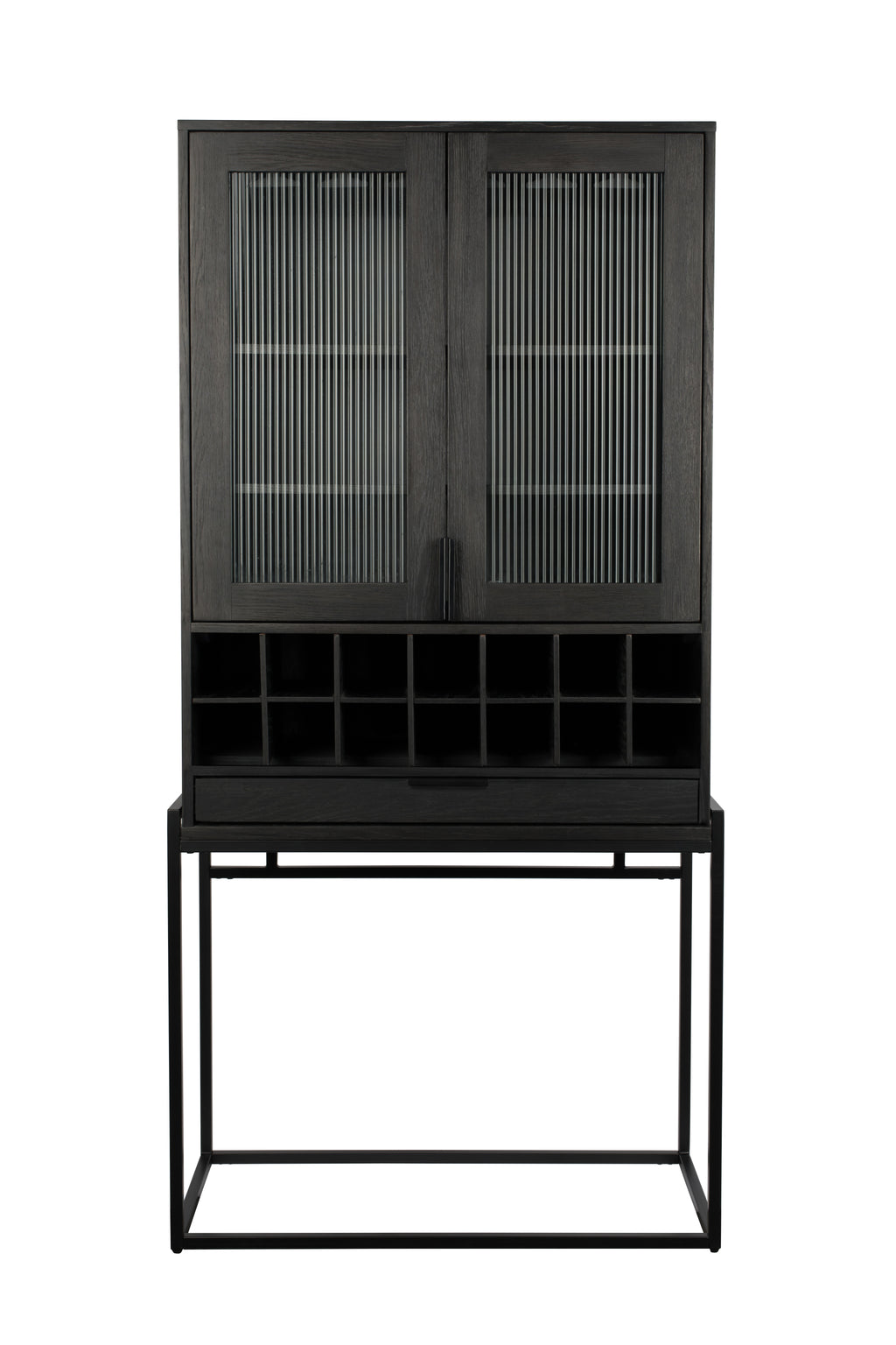 Travis - Wine Cabinet - Oak Veneer - Black Oak