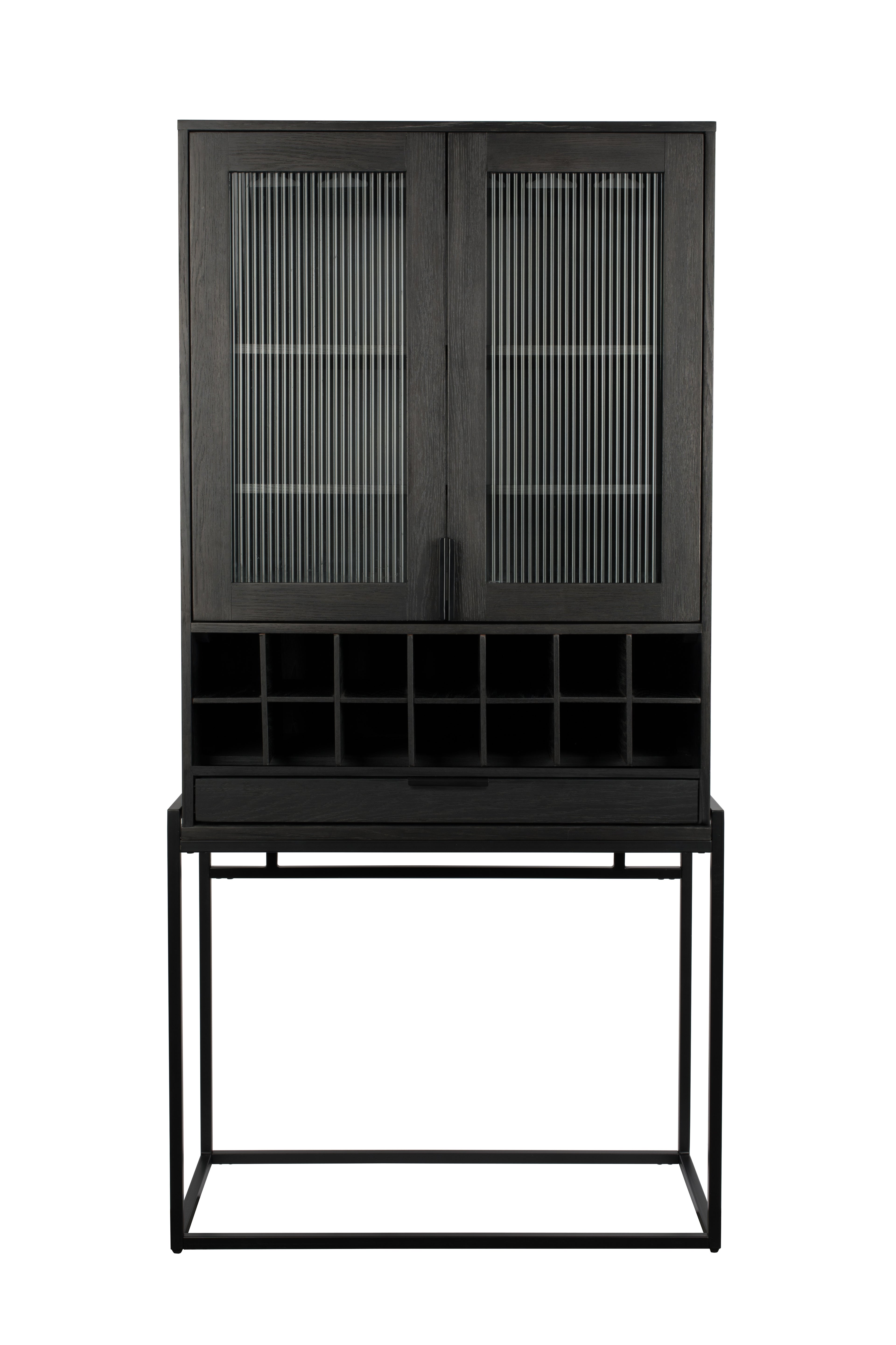 Travis - Wine Cabinet - Oak Veneer - Black Oak