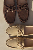 Les Lennon Suede Boat Shoes - Dark Brown